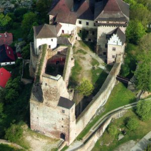 Lipnice nad Sázavou. Letecký pohled od J (foto J. Kulich).
