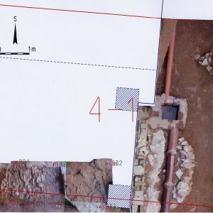 Náměšť nad Oslavou 2007. Sektor 4-1 – fotogrammetrický plán odkrytých archeologických situací s kontexty č. 50, 51, 101, 102, 103, 700, 701, 917, 918, 923, 924.
